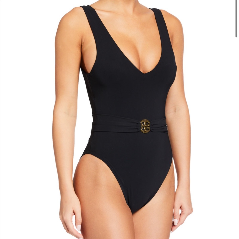 TORY BURCH
Miller Plunge High-Leg One-Piece